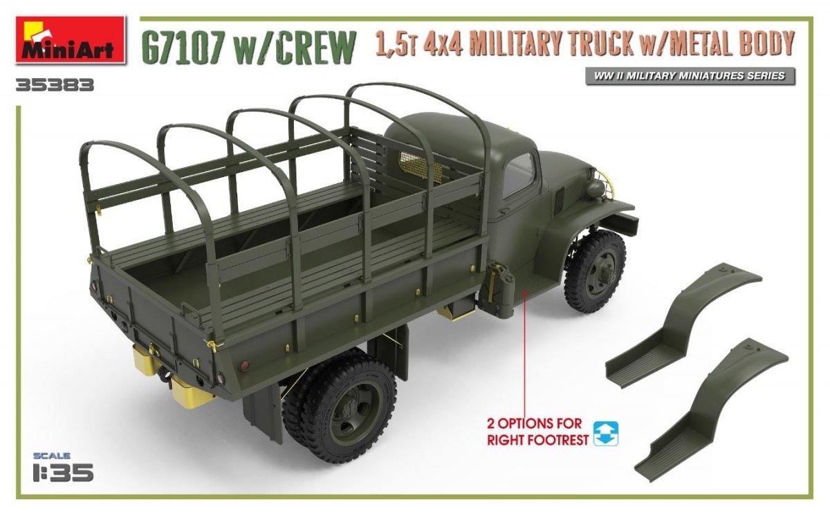 MiniArt 35383 G7107 w/CREW 1.5t 4X4 CARGO TRUCK w/METAL BODY 1/35 – image 5