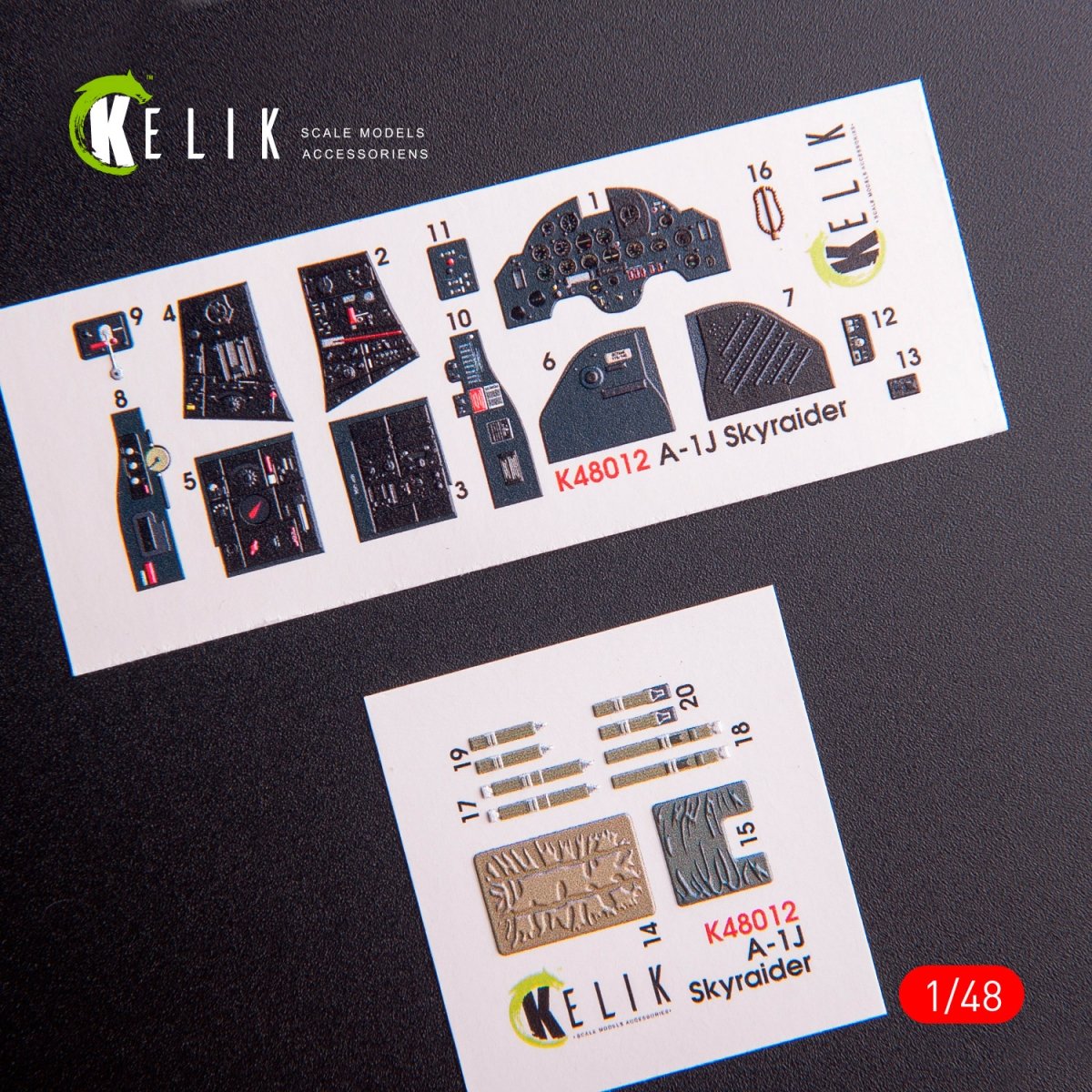 KELIK K48012 A-1J SKYRAIDER INTERIOR 3D DECALS FOR TAMIYA KIT 1/48 – zdjęcie 6