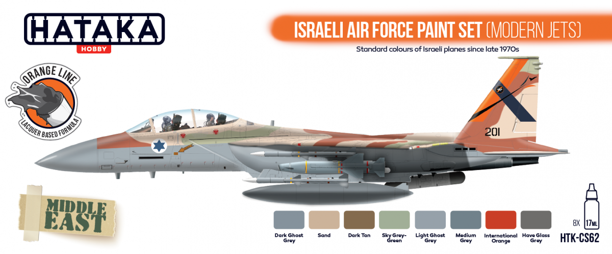 Hataka HTK-CS62 Israeli Air Force paint set (modern jets) 8x17ml – zdjęcie 2