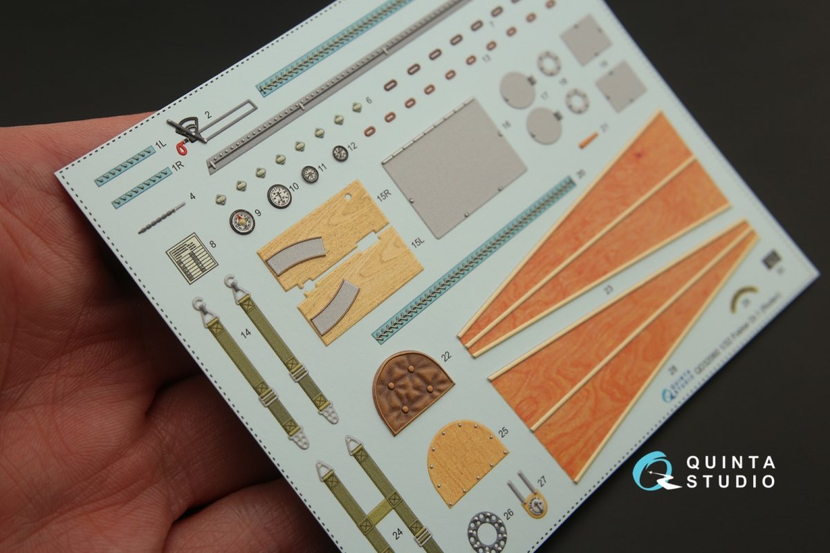 Quinta Studio QD32060 Fokker Dr.1 3D-Printed &amp;amp; coloured Interior on decal paper (for Roden kit) 1/32 – zdjęcie 2