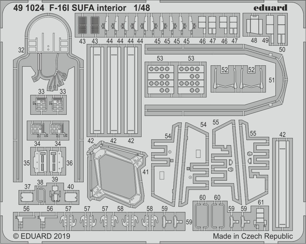 Eduard 491024 F-16I SUFA interior 1/48 HASEGAWA – immagine 2