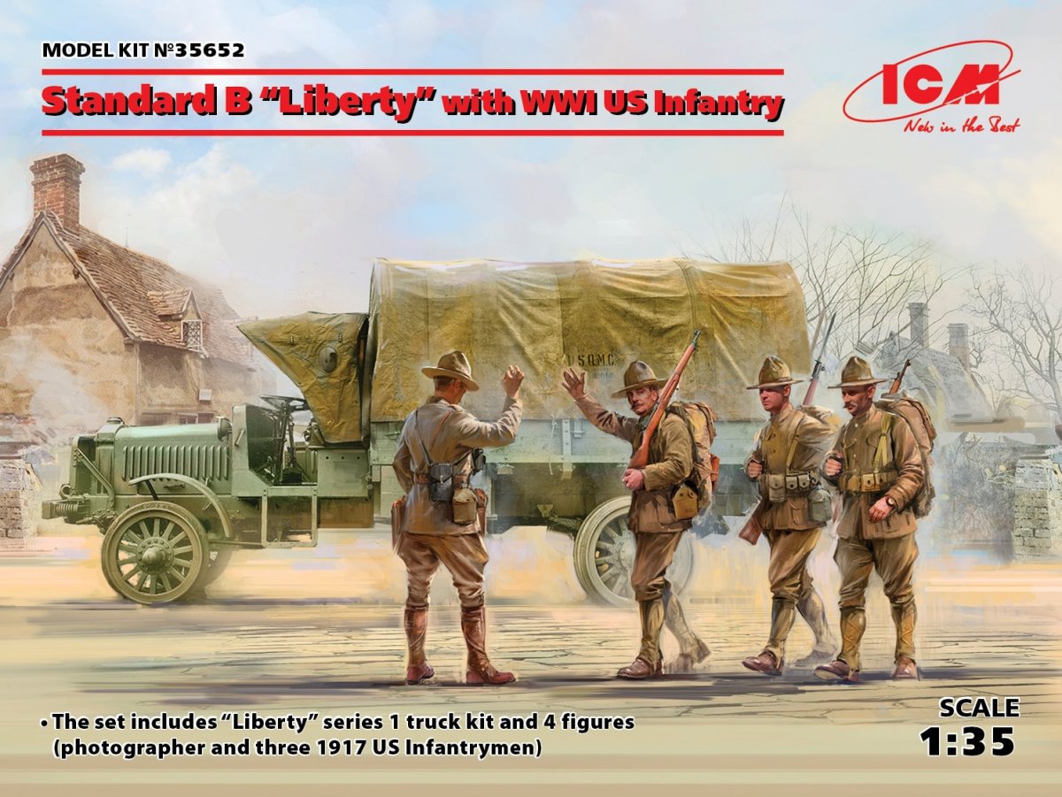 ICM 35652 Standard B "Liberty" with WWI US Infantry 1/35