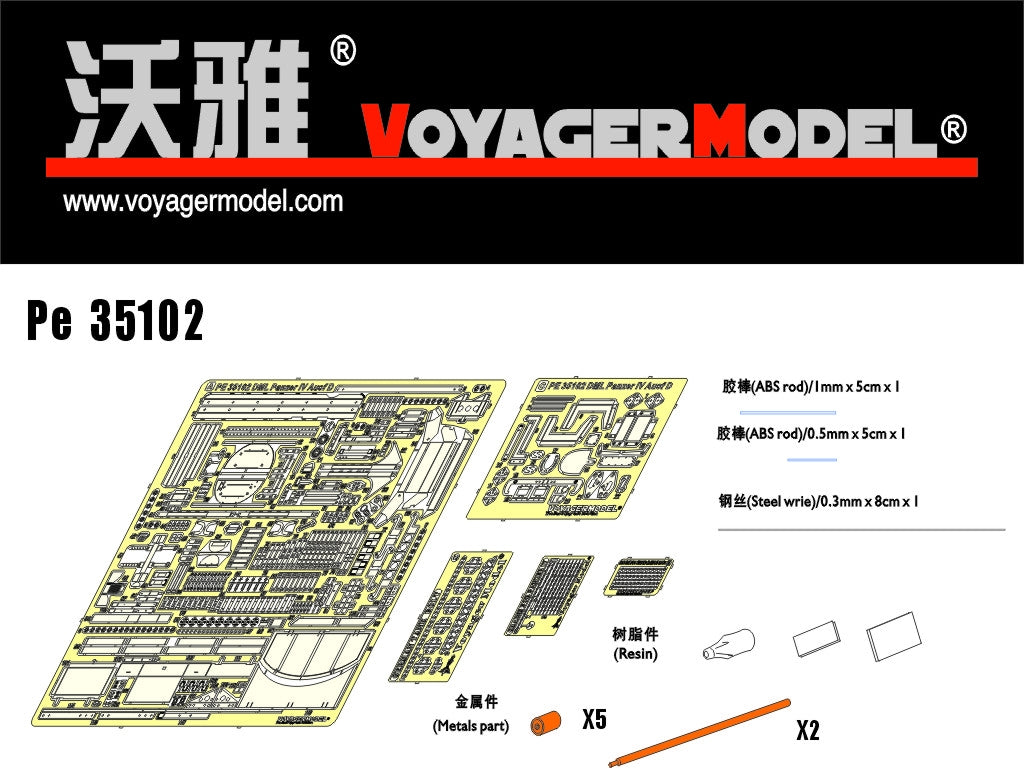 Modèle Voyager PE35102 Pz.KPfw. IV Ausf D pour DRAGON 6265 1/35