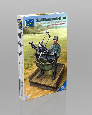 Riich RV35047 WWII German Zwillingssockel 36 Anti-Arcraft MG Mount w.soldier 1/35 – image 2
