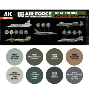AK Interactive RCS120 US Air Force and ANG Aircraft Colors 1960s-1980s 8x17ml – zdjęcie 2