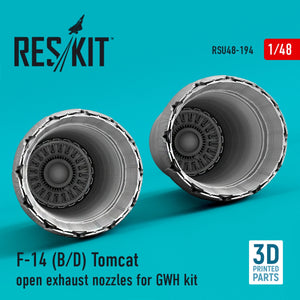 RESKIT RSU48-0194 F-14 (B,D) &amp;quot;TOMCAT&amp;quot; OPEN EXHAUST NOZZLES FOR GWH KIT (3D PRINTED) 1/48 – image 3