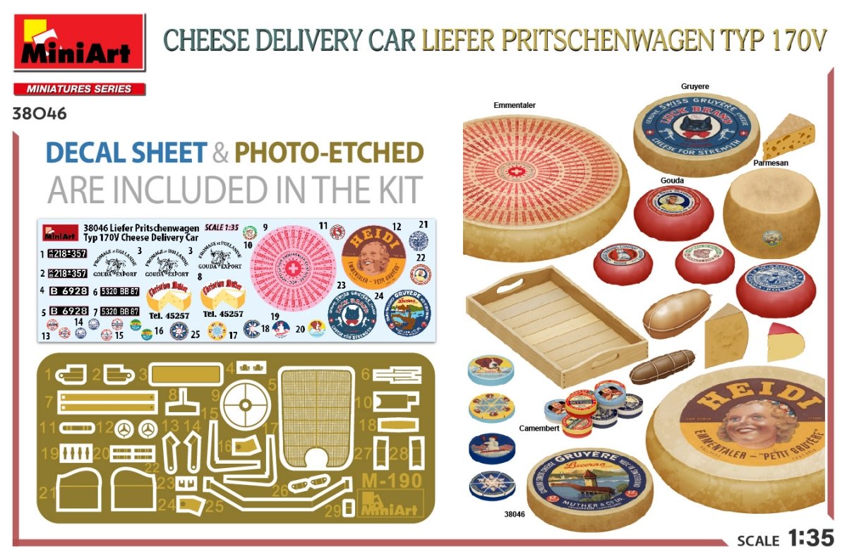 MiniArt 38046 CHEESE DELIVERY CAR LIEFER PRITSCHENWAGEN TYP 170V 1/35 – image 2