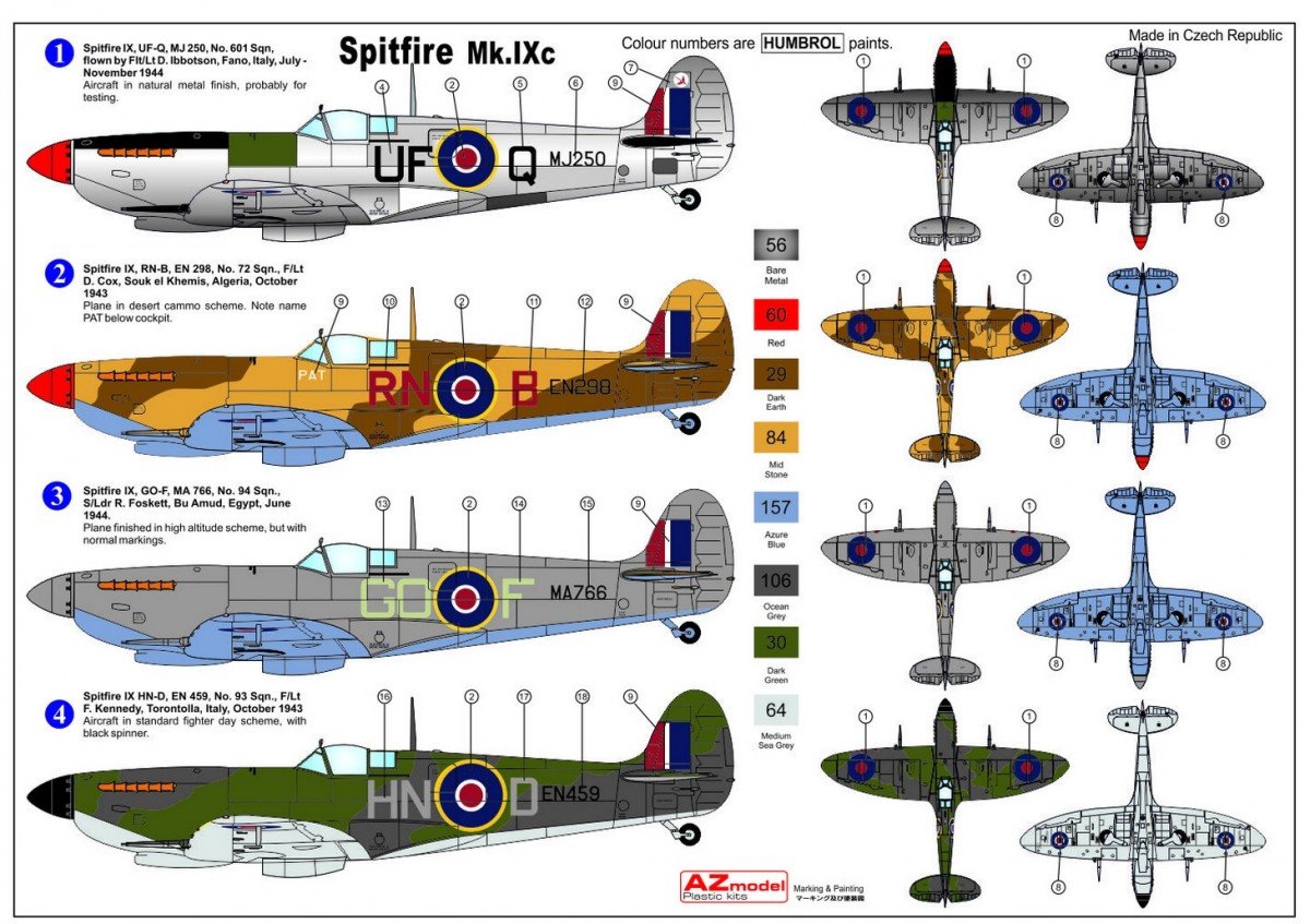 AZ Model AZ7390 Supermarine Spitfire Mk.IXc ,,MTO&amp;#39;&amp;#39; 1/72 – immagine 2