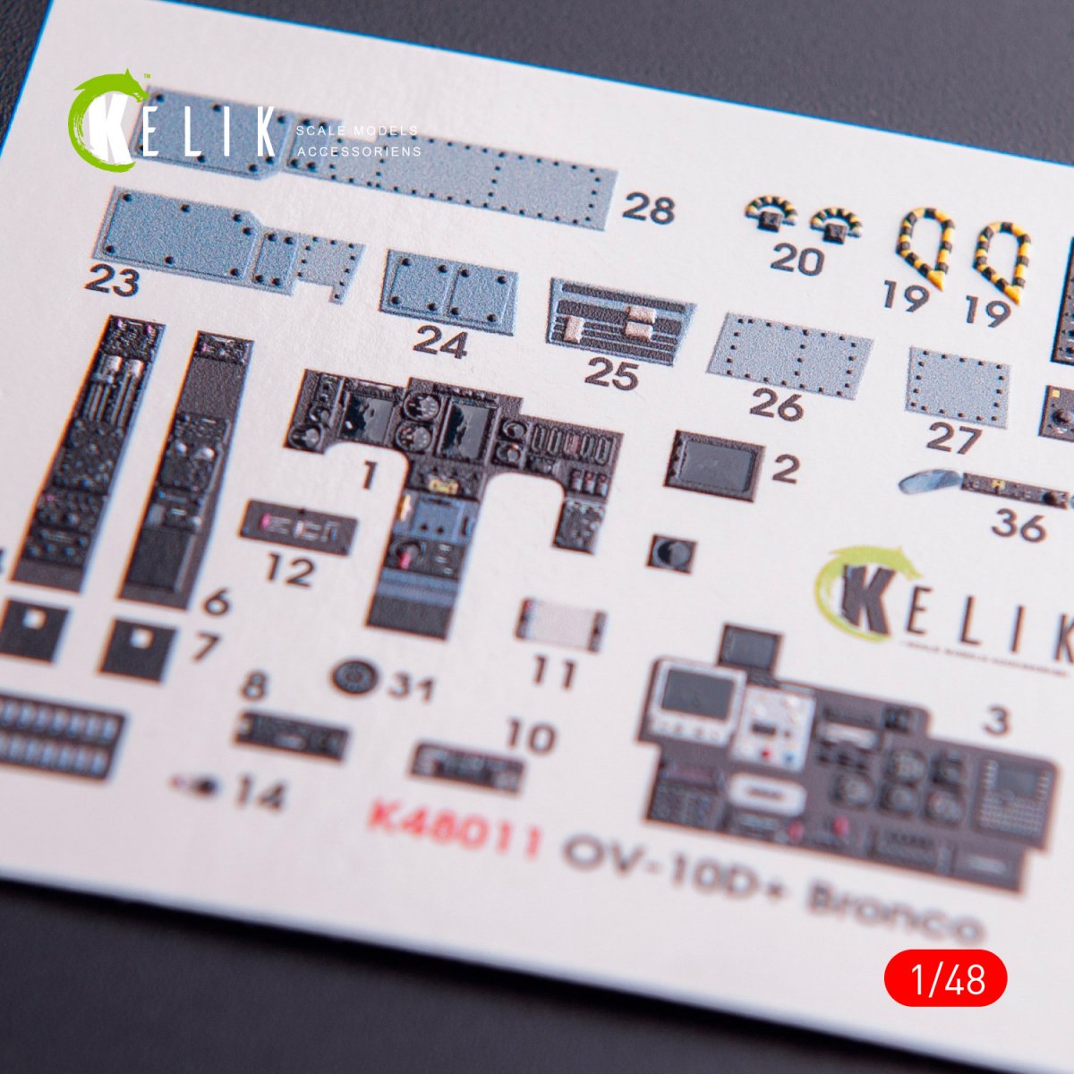 KELIK K48011 OV-10D+ BRONCO INTERIOR 3D DECALS FOR ICM KIT 1/48 – zdjęcie 2