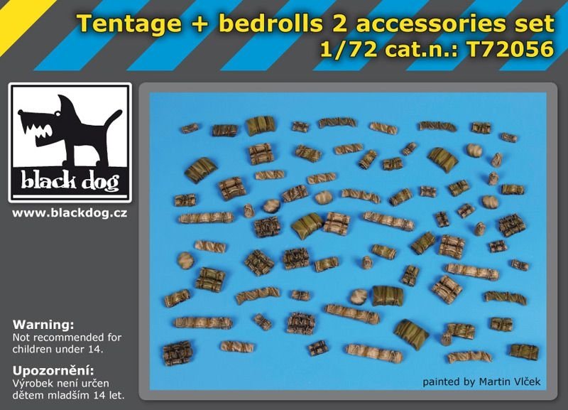 Black Dog T72056 Tentage plus bedrolls 2 accessories set 1/72