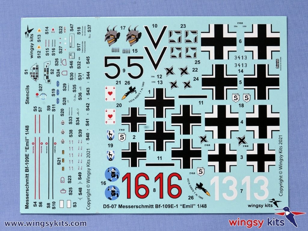 Wingsy Kits D5-07 German WWII Fighter MESSERSCHMITT Bf 109 E-1 1/48 – zdjęcie 12