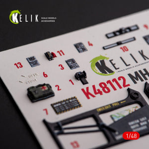KELIK K48112 MH-60L Black Hawk - interior 3D decals for ICM kit 1/48 – zdjęcie 5