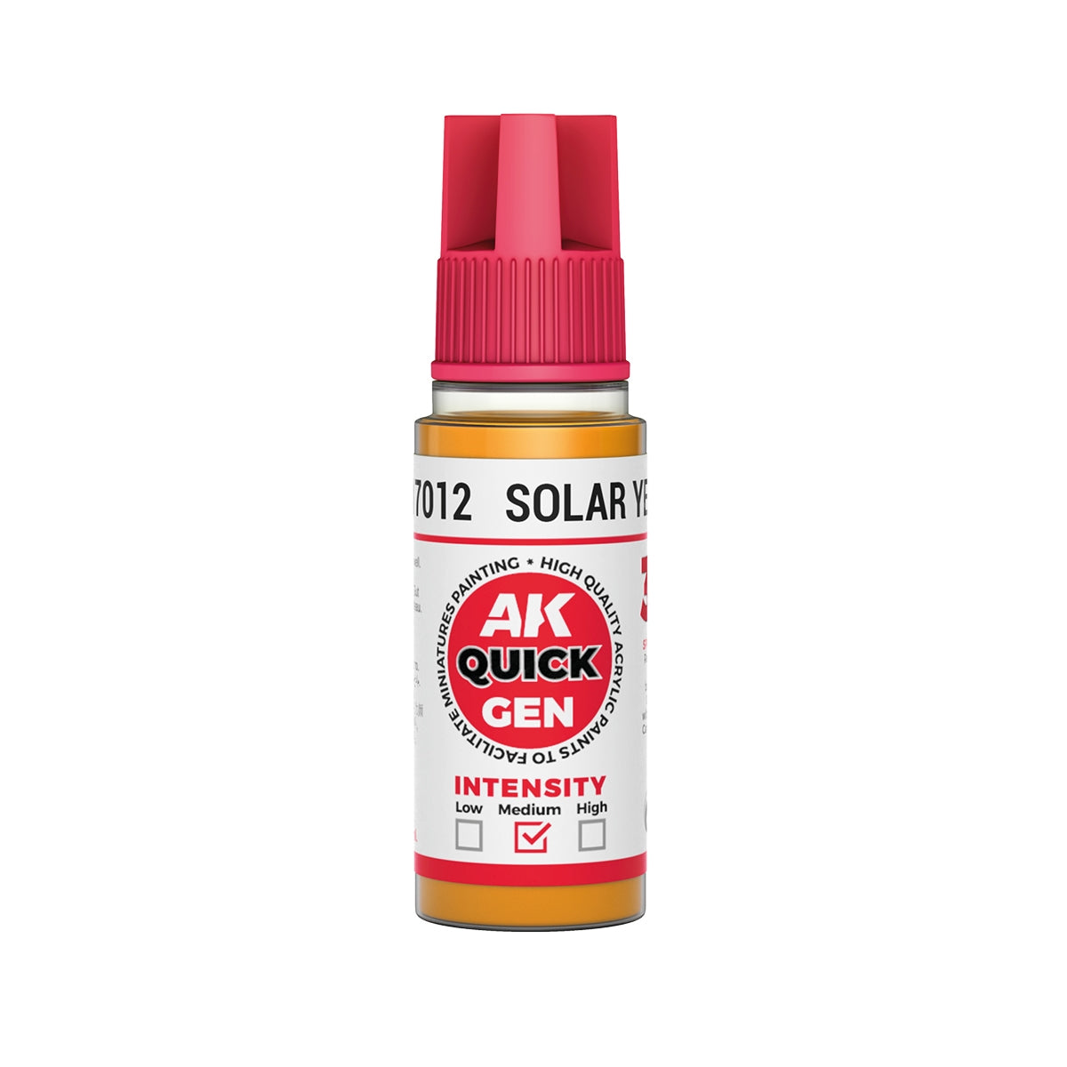 AK Interactive AK17012 SOLAR YELLOW – QUICK GEN COLOR 18ml