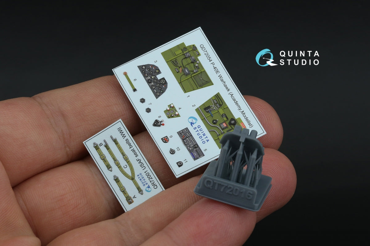 Quinta Studio QD+72054 P-40E Warhawk 3D-Printed &amp;amp; coloured Interior on decal paper (Academy/Modelist) (with 3D-printed resin parts) 1/72 – zdjęcie 2