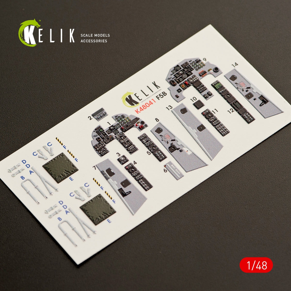 KELIK K48041 F-5B FREEDOM FIGHTER INTERIOR 3D DECALS FOR KINETIC KIT 1/48