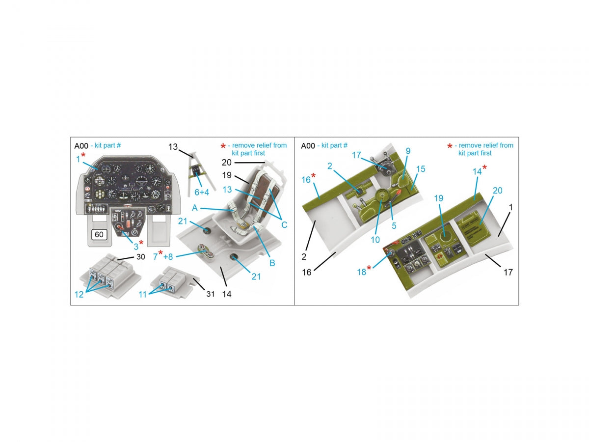 Quinta Studio QD48473 P-51A 3D-Printed colored Interior on decal paper (Accurate Miniatures/Academy) 1/48 – image 2