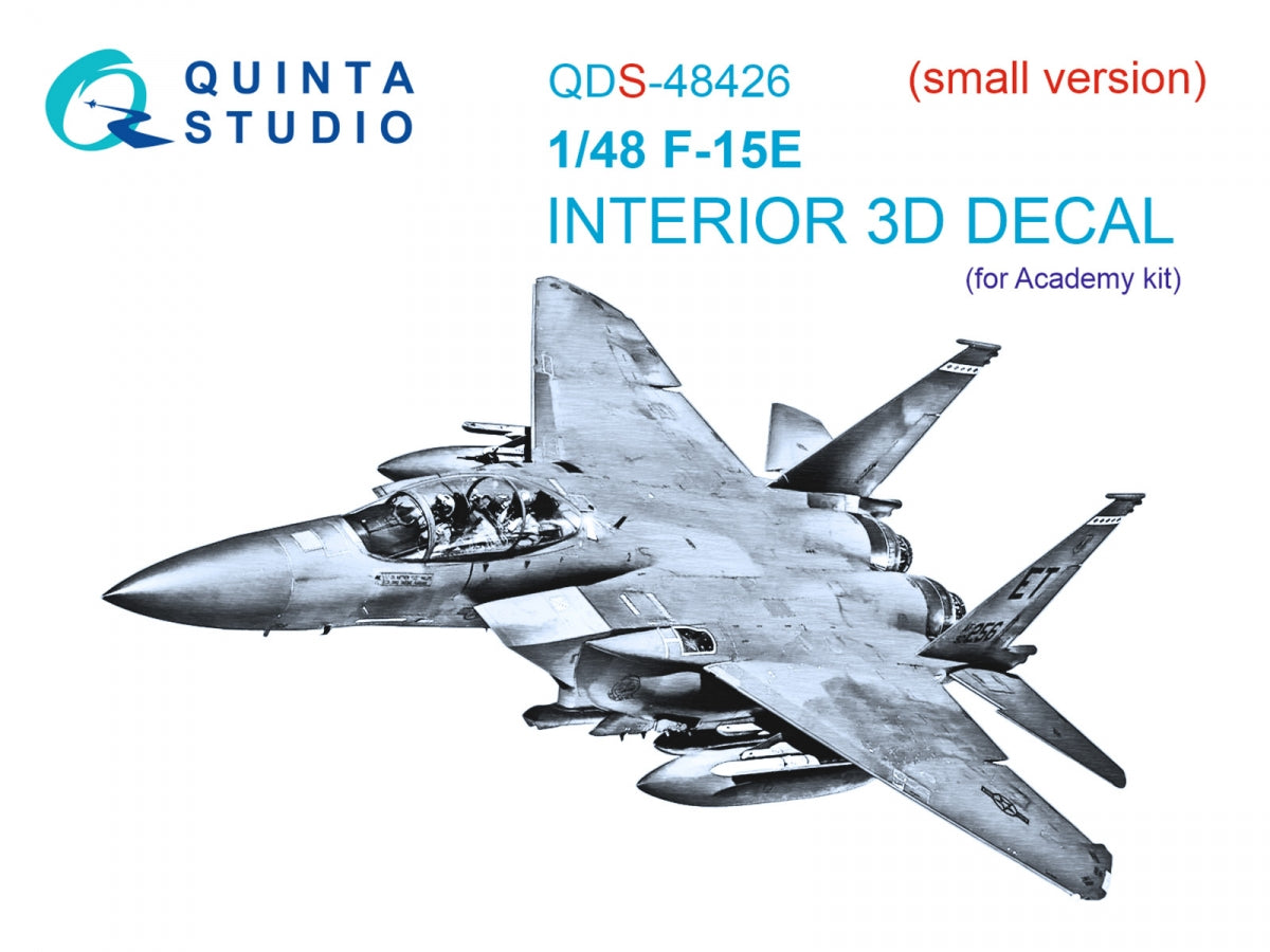 Quinta Studio QDS-48426 F-15E 3D-Printed coloured Interior on decal paper (Academy) (Small version) 1/48