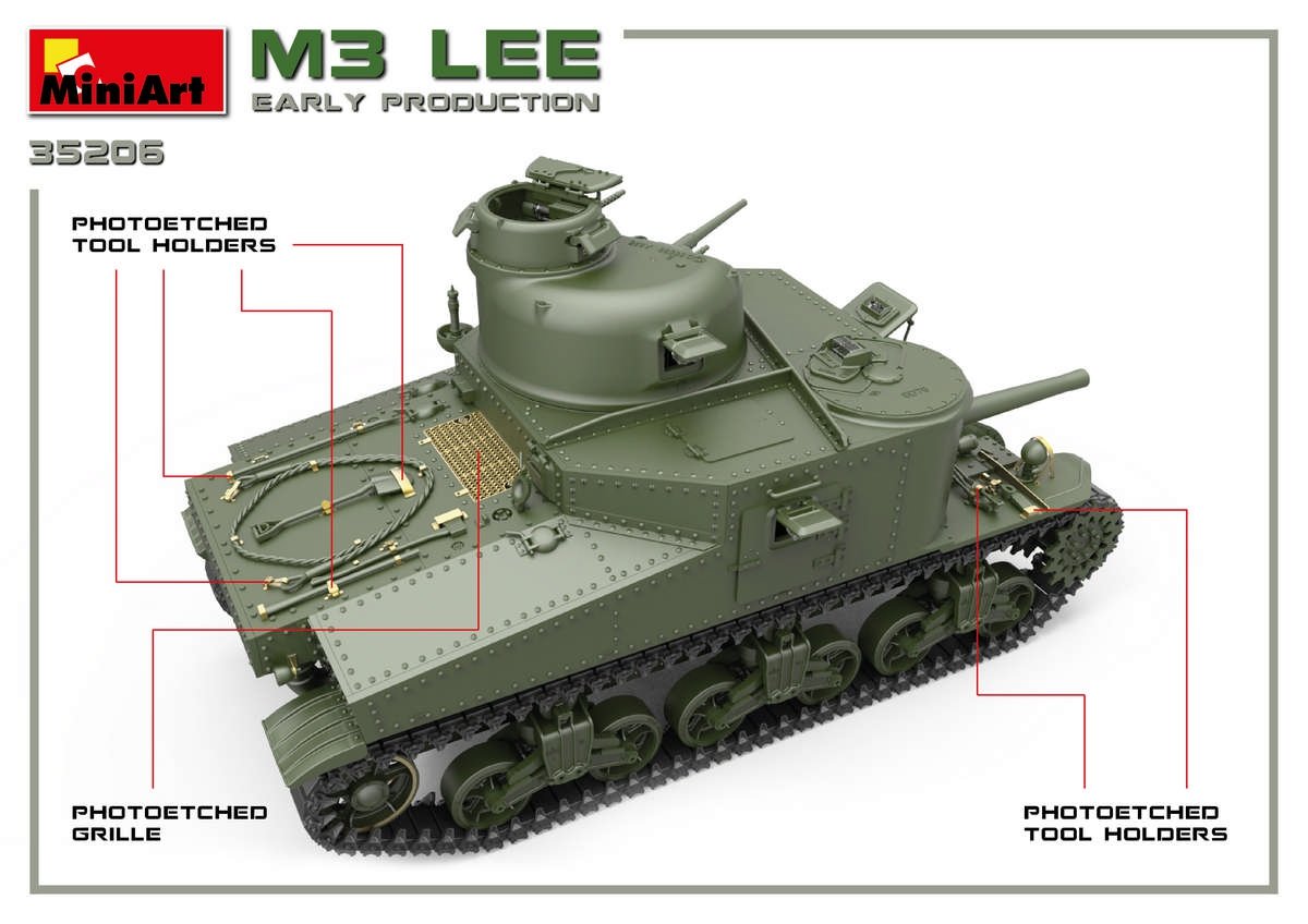 Miniart 35206 M3 Lee early prod. w/interior 1/35 – immagine 3