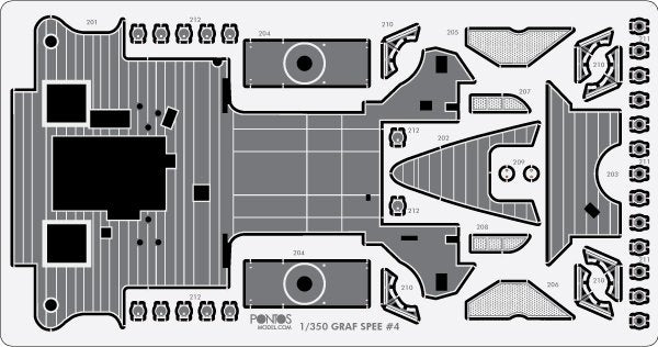 Pontos 35019WD1 DKM Admiral Graf Spee Wooden Deck set 1/350 – image 2