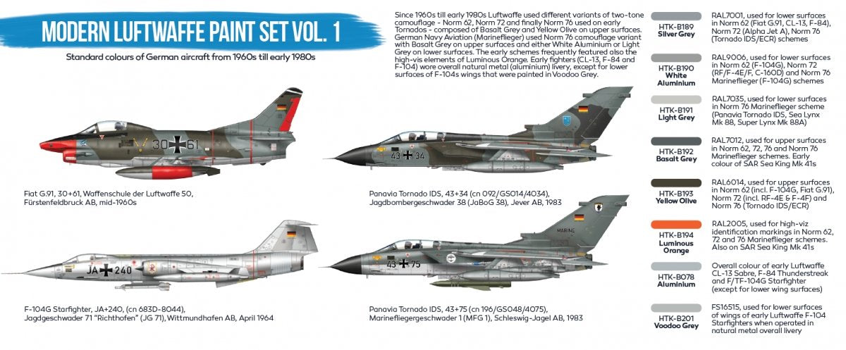 Hataka HTK-BS48 Modern Luftwaffe paint set vol. 1 (8x17ml) – zdjęcie 3