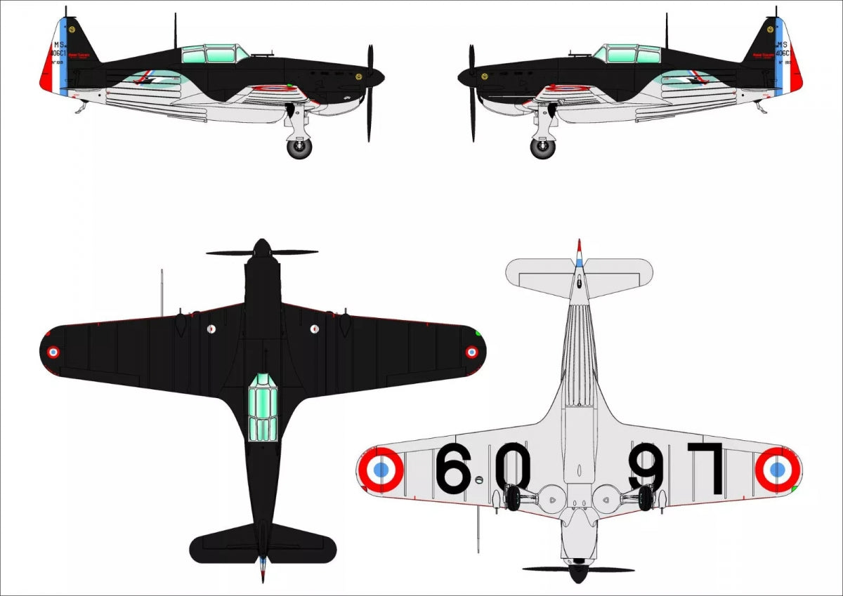 Dora Wings 48031 Morane-Saulnier MS.406C.1 - Battle Of France 1/48 – Bild 7