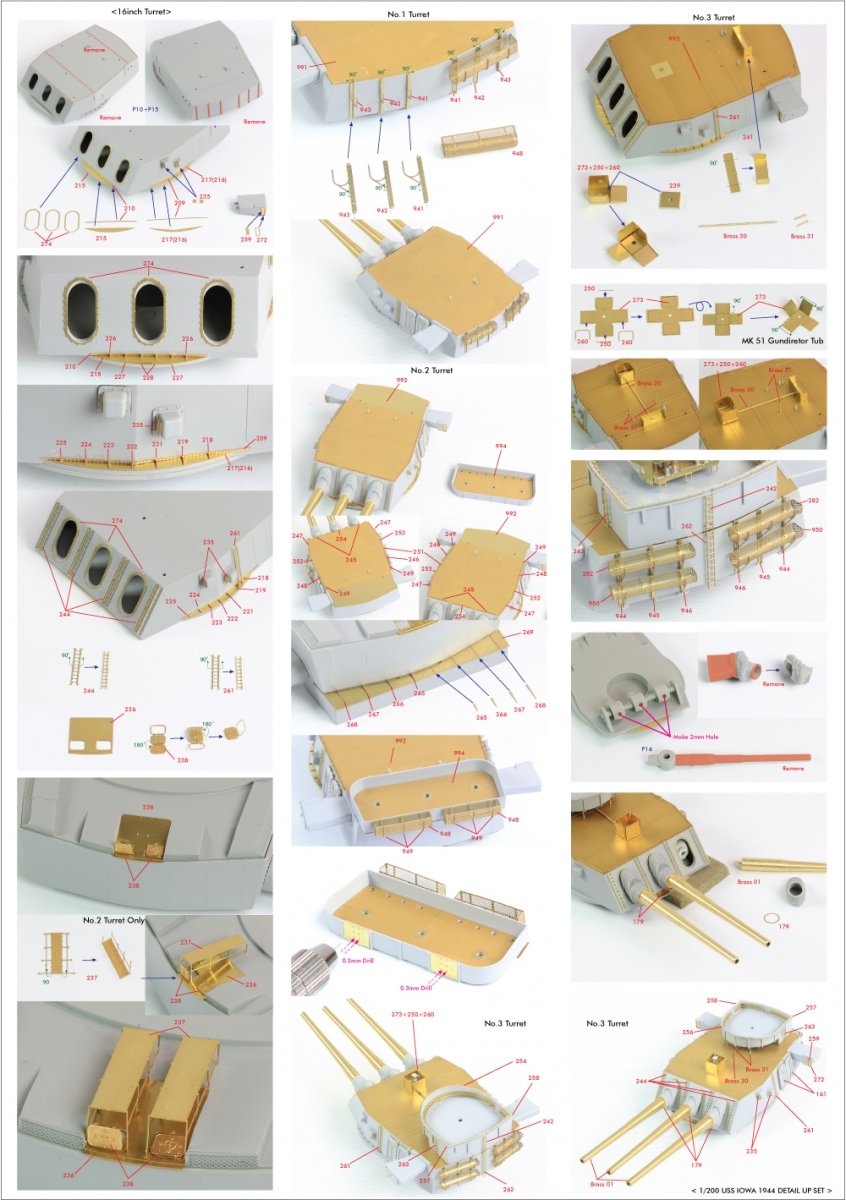 Pontos 22004F1 USS BB-61 Iowa 1944 Detail Up Set (Without wooden deck) 1/200 – imagen 32