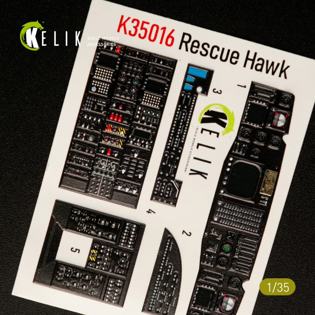 KELIK K35016 HH-60H RESCUE HAWK INTERIOR 3D DECALS FOR KITTY HAWK KIT 1/35 – immagine 3