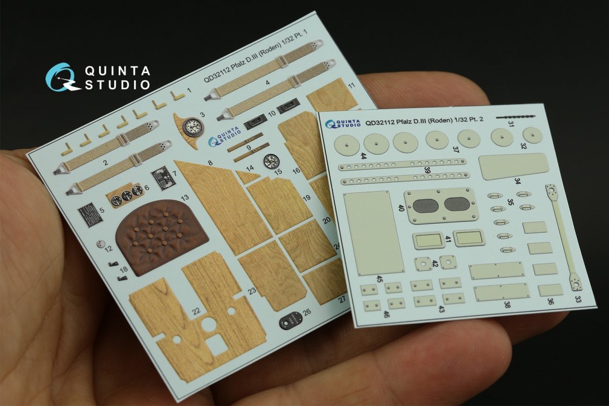 Quinta Studio QD32112 Pfalz D.III 3D-Printed &amp;amp; coloured Interior on decal paper ( Roden ) 1/32 – zdjęcie 13