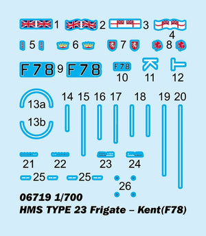 Trumpeter 06719 HMS TYPE 23 Frigate - Kent (F78) 1/700 – image 7