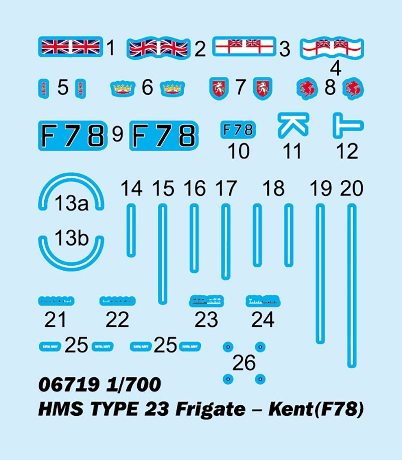 Trumpeter 06719 HMS TYPE 23 Frigate - Kent (F78) 1/700 – image 7