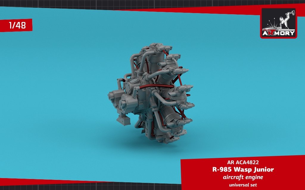 Armory Models ACA4822 R-985 Wasp Junior US aircraft engine 1/48 – zdjęcie 5