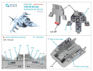 Quinta Studio QDS-48292 AV-8A Late 3D-Printed &amp;amp; colored Interior on decal paper (Kinetic) (Small version) 1/48 – image 2