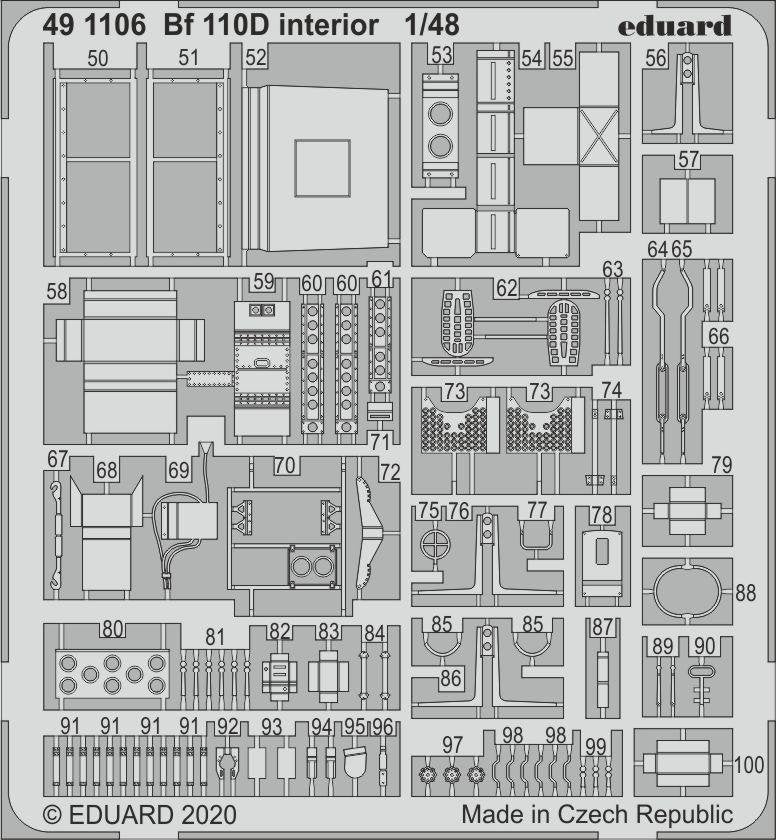 Eduard 491106 Bf 110D interior 1/48 DRAGON – image 2
