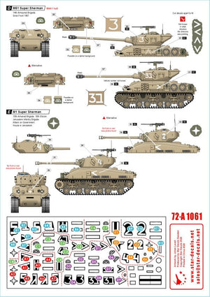 Star Decals 72-A1061 Israeli AFVs # 6 1960 and Six-Day War markings. M51 Super Sherman + M1 Super Sherman /72 – Bild 2