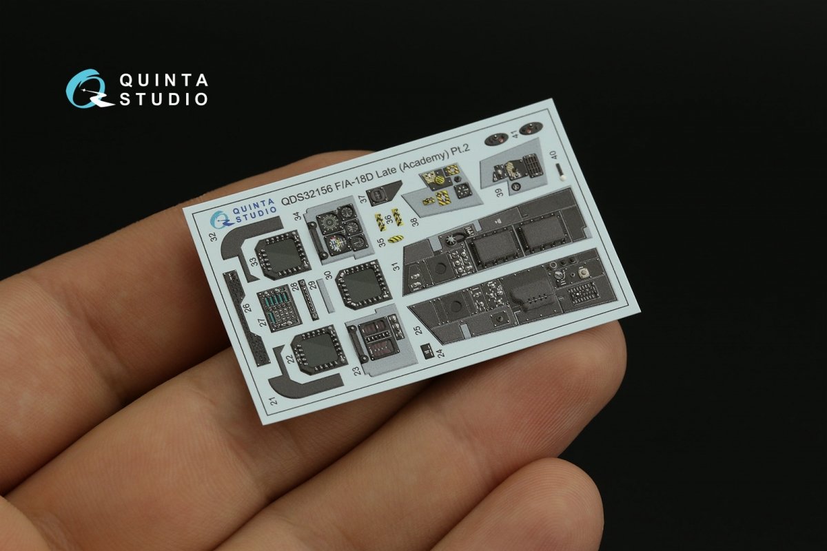 Quinta Studio QDS-32156 F/A-18D late 3D-Printed &amp;amp; colored Interior on decal paper (Academy) (Small version) 1/32 – image 10
