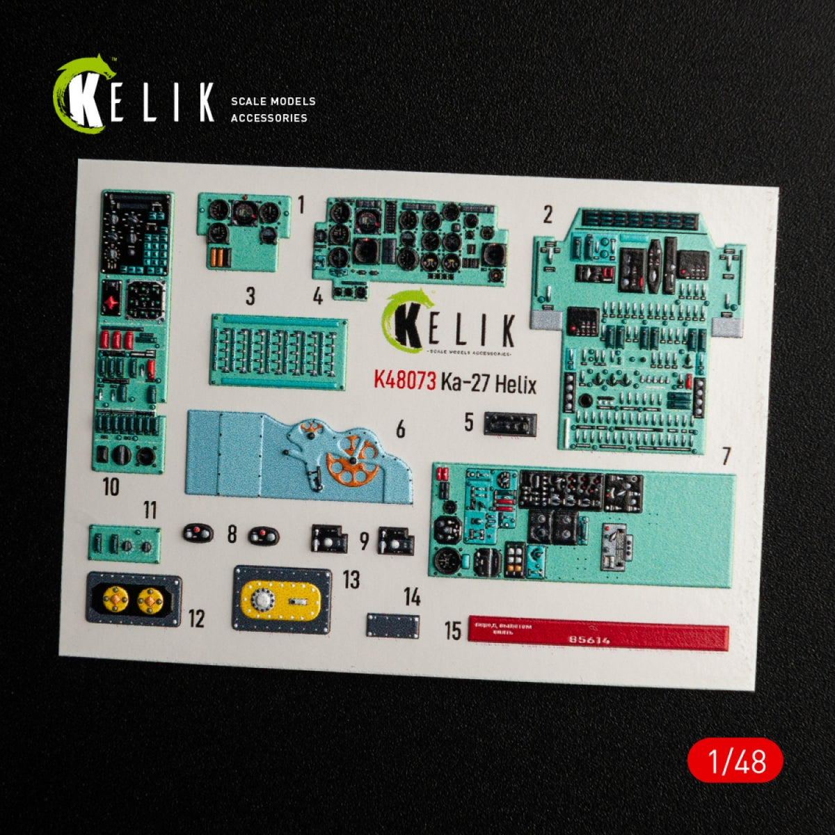 KELIK K48073 Ka-27 Helix interior 3D decals for HobbyBoss kit 1/48 – zdjęcie 2
