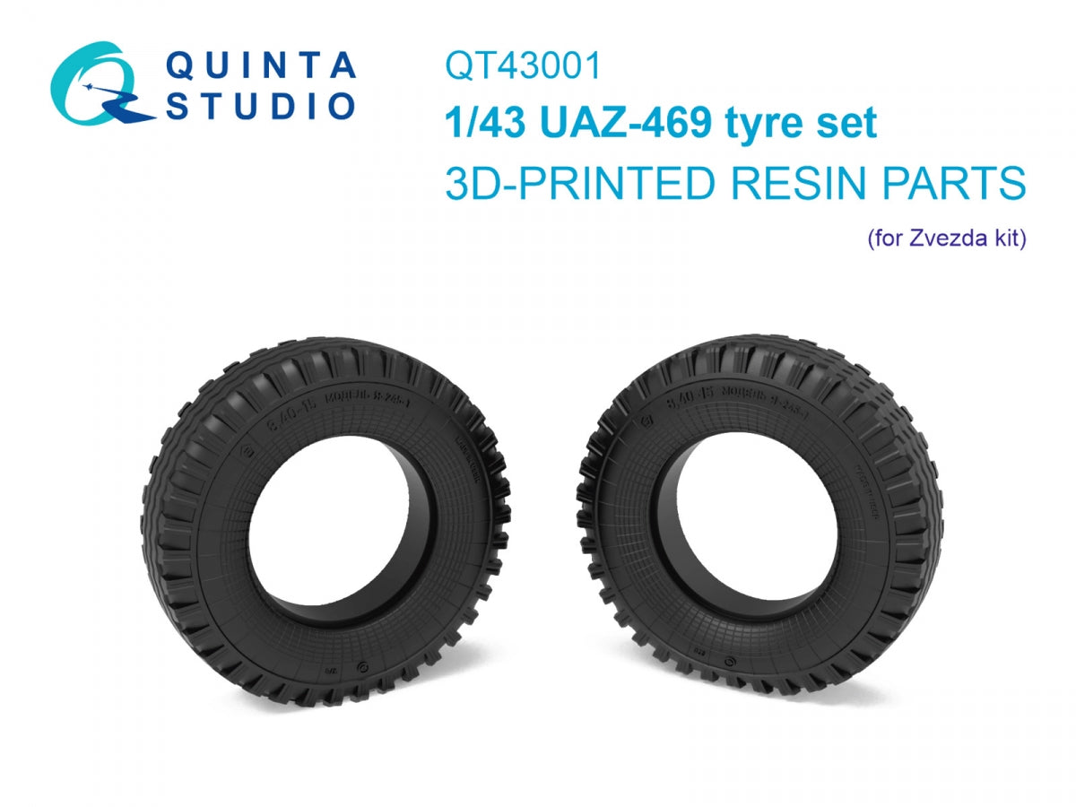 Quinta Studio QT43001 UAZ-469 Family tire set (Zvezda) 1/43