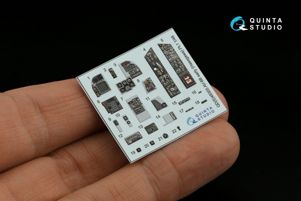 Quinta Studio QDS-48305 AV-8B Early 3D-Printed &amp;amp; colored Interior on decal paper (Hasegawa) (Small version) 1/48 – image 5