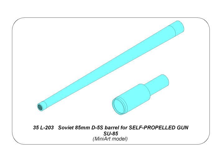 Aber 35L-203 Soviet 85mm D-5S barrel for SELF-PROPELLED GUN SU-85 1/35 – zdjęcie 6