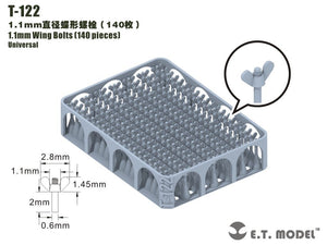 E.T. Model T-122 1.1mm Wing Bolts 140 pieces
