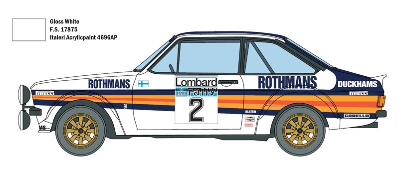 Italeri 3650 Ford Escort RS 1800 Mk.II Lombard RAC Rally 1/24 – image 2