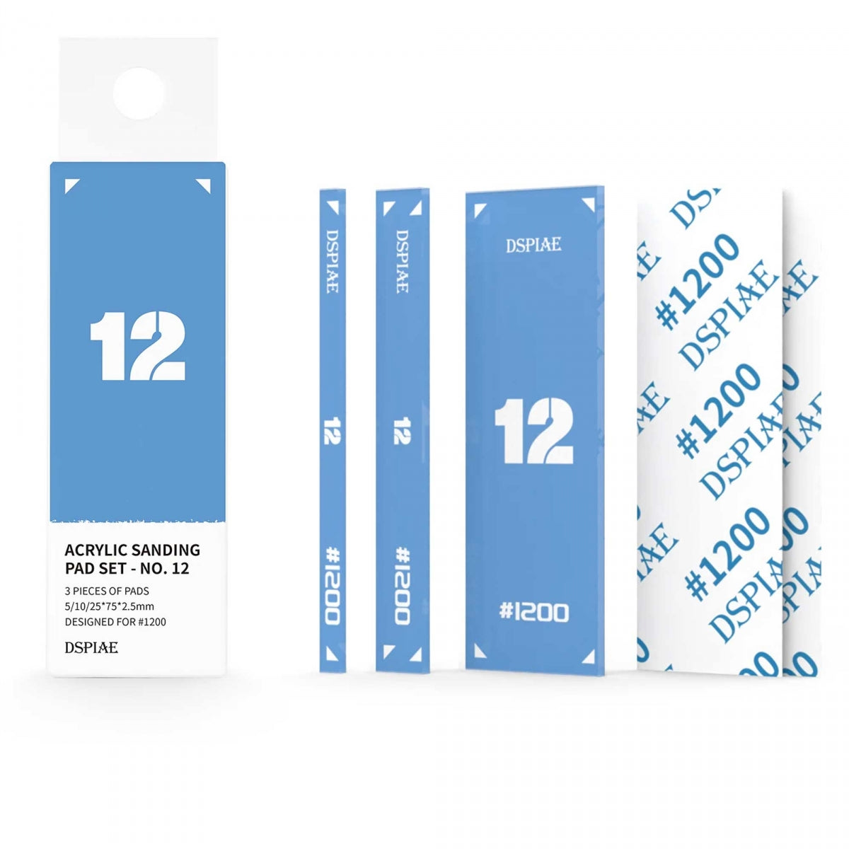 DSPIAE PT-SP12 Acrylic Sanding #1200 Pad Set 3 pcs / Zestaw akrylowych płytek szlifierskich #1200 3 szt