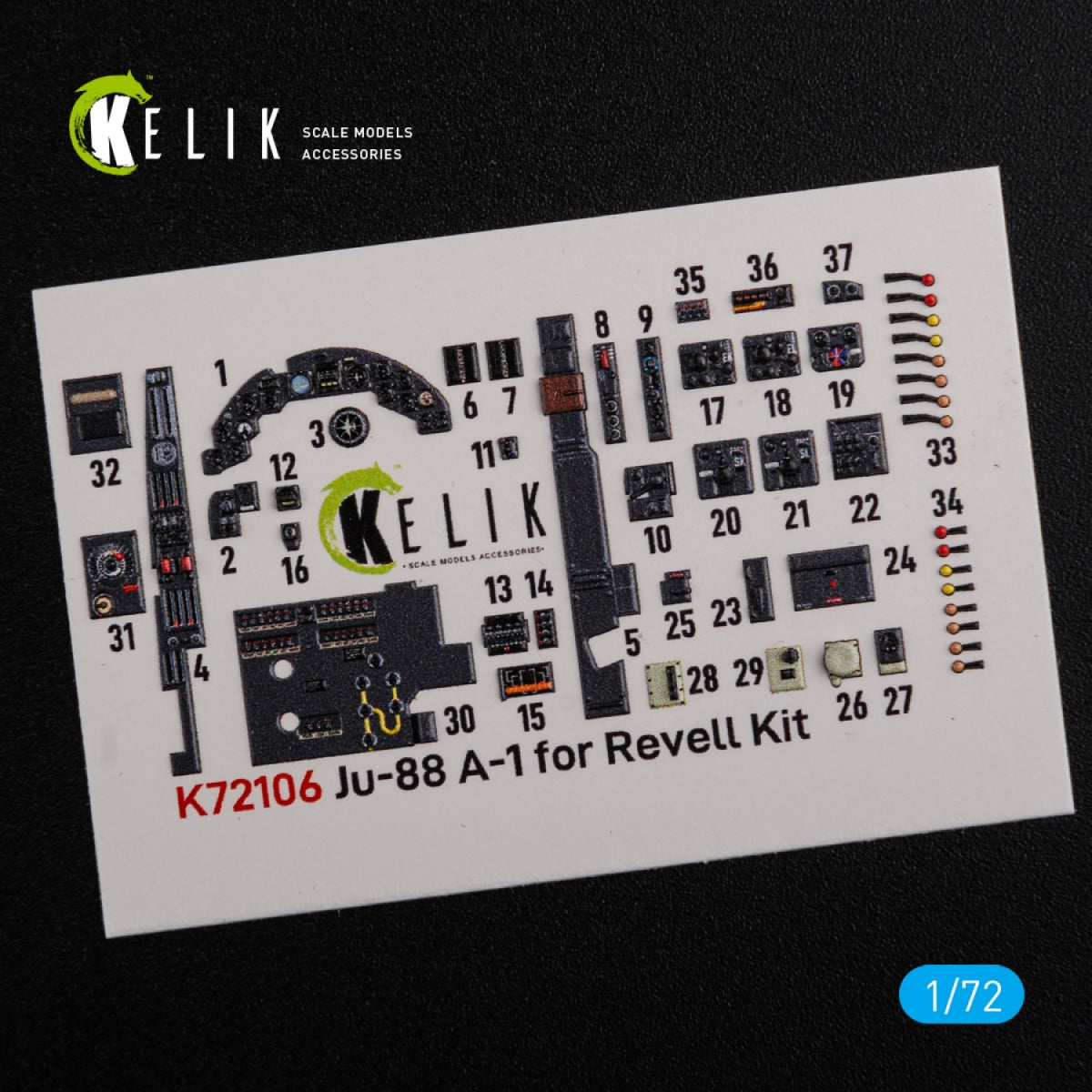 KELIK K72106 Ju-88 A-1 interior 3D decals for Revell kit 1/72 – Bild 3