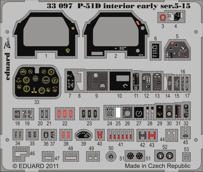 Eduard 33097 P-51D Interior early ser.5-15 SA 1/32 Tamiya