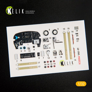 KELIK K32004 YAK-9T INTERIOR 3D DECALS FOR ICM KIT 1/32 – zdjęcie 2