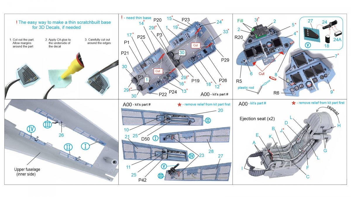 Quinta Studio QD32095 Su-30SM 3D-Printed &amp;amp; coloured Interior on decal paper (conversion for Trumpeter Su-30MKK ) 1/32 – zdjęcie 2
