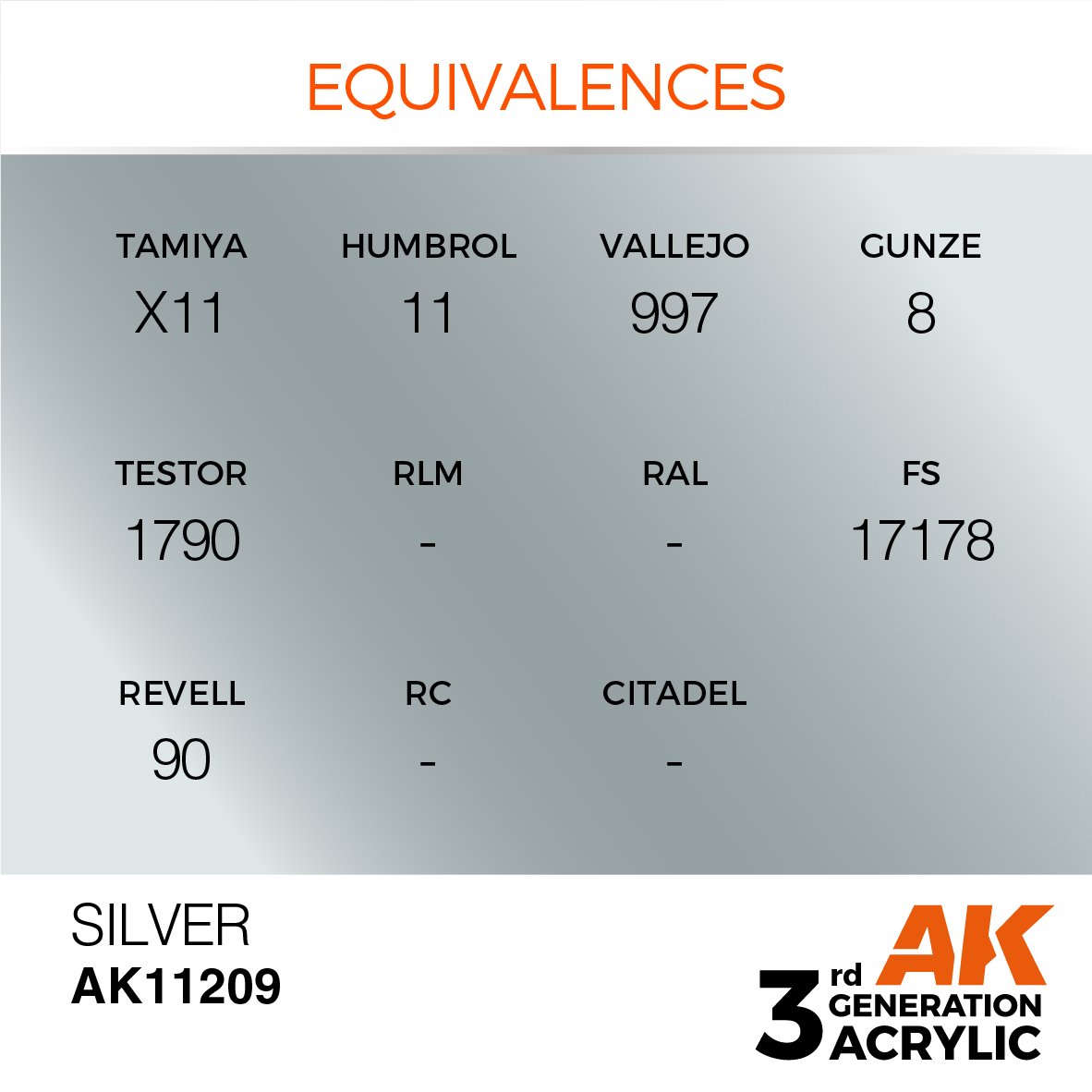 AK Interactive AK11209 SILVER – METALLIC 17ml – image 3