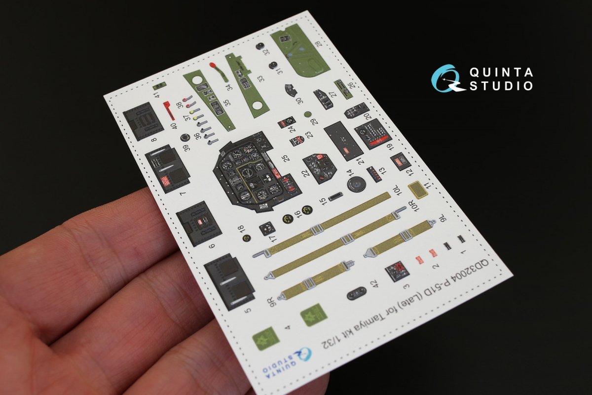 Quinta Studio QD32004 P-51D (Late) 3D-Printed &amp;amp; coloured Interior on decal paper (for Tamiya kit) 1/32 – zdjęcie 2