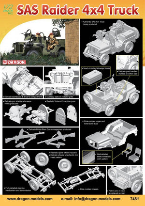 Dragon 7481 SAS Raider 4x4 Truck 1/72 – zdjęcie 2
