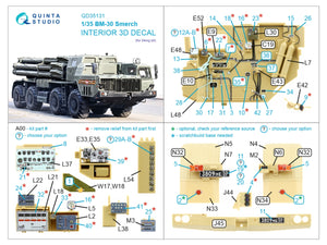 Quinta Studio QD35131 BM-30 Smerch 3D-Printed &amp;amp; colored Interior on decal paper (Meng) 1/35 – image 2